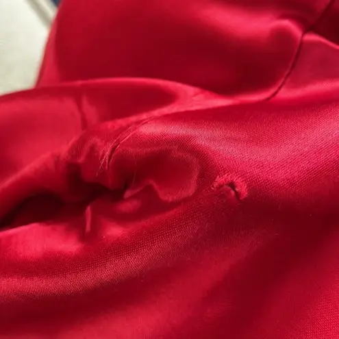 Vintage 80s Asian Chinese 3pc Outfit Duster Satin Pants Crossbody Purse M Red Size M