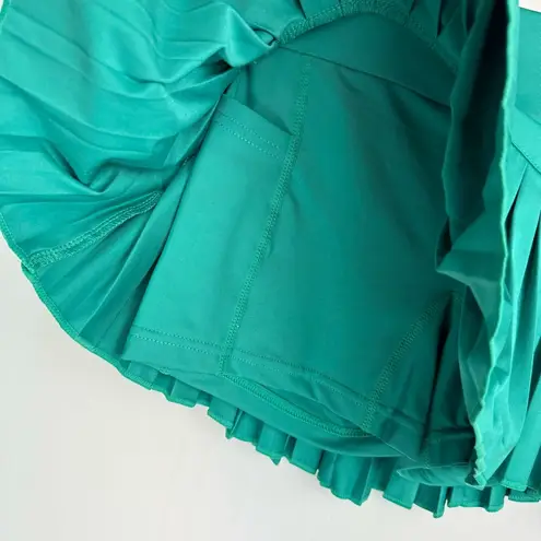 Gold Hinge Pleated Tennis Skirt Skort Sz XS Green Golf Mini Length
