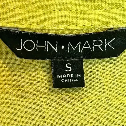 John Mark JOHN-MARK, S, Stand-up collar, slip-over, two shell buttons in front, linen