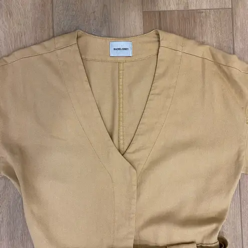 Rachel Comey PRISTINE!! ππ GILL COTTON SNAP FRONT UTILITY JUMPSUIT TAN SZ 0