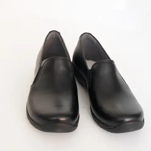 Dansko - Nora Black Leather Slip-On Shoes Size EU 40 (US 9.5–10)