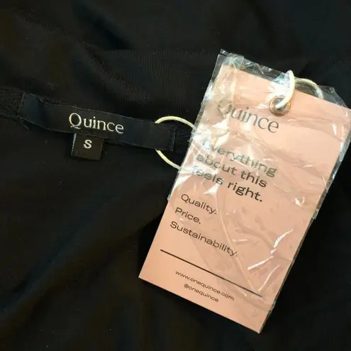 Quince Womens Tencel Jersey Midi Wrap Dress Tie Waist Shawl Collar Black S