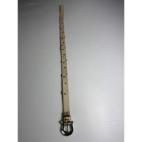 The Avignon Genuine Leather Gold Tone Belt with Ornate Buckle Women's Small