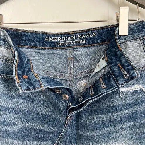 American Eagle AEO  Outfitters Distressed denim jean Micro-mini Skirt Size 4