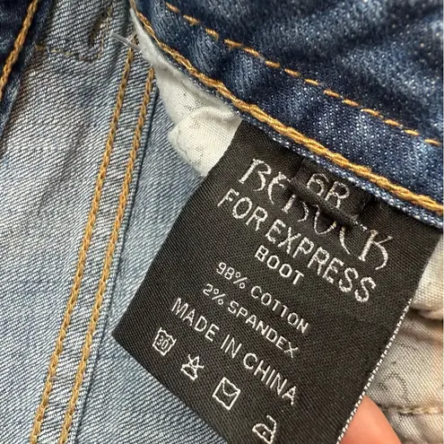 Vintage Rerock Express Size 6 Low Rise Bootcut Flare Jeans Y2K Design Pockets Blue