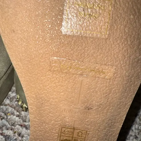 DOLCE VITA Suede Astor Plush Flats Mule Olive Green