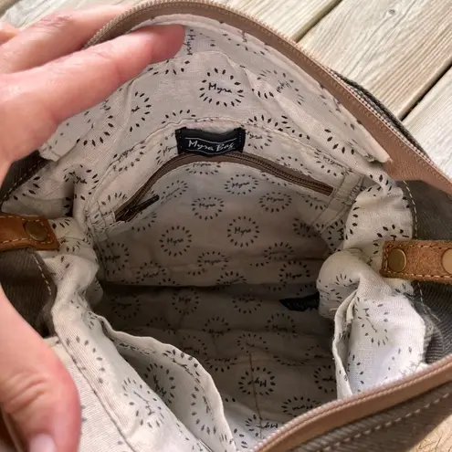 Myra Bag Cargo 157 Women's Cowhide And Cotton Messenger Bag Gray