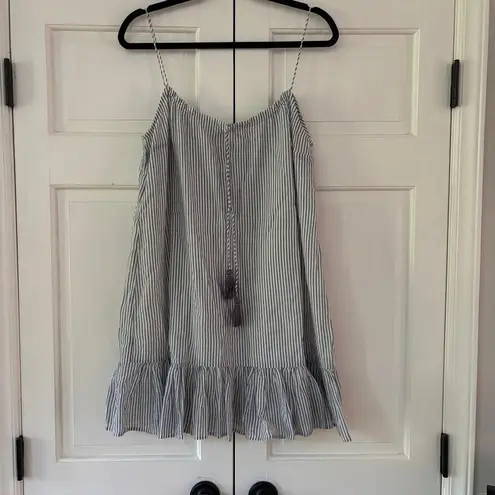 Sézane Sezane Naxos Sundress Mini Dress Blue White Striped Tassel Tie Adjustable Size 4