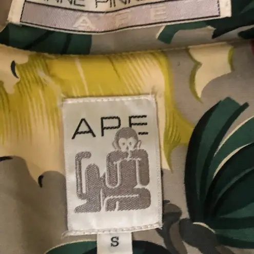 VTG Anne Pinkerton Blazer S Floral Hawaiian Print Coconut Girl White Lotus