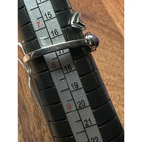 Solid 925 Sterling Silver Natural Purple Charoite Gemstone Adjustable Ring