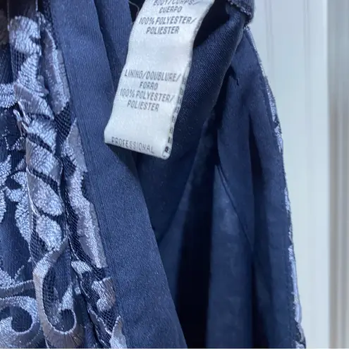 JS Collections Celestina Column Gown in navy nickel Size 8 formal event wedding