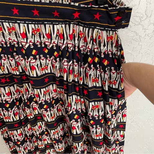 Bechamel Vintage MIDI Skirt Size 6 Navy Sailor Patriotic Military Pin Up Retro