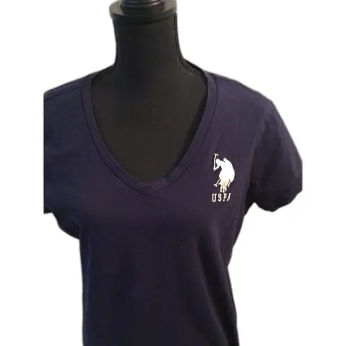 USPA Navy Blue Tee Sneaker Dress Size XL V Neck