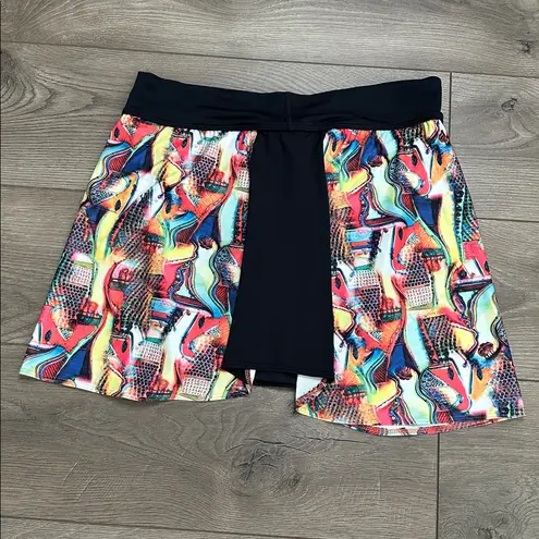 Dona Jo 16" Multicolor High Rise Tennis Golf Skirt Skort Size XL Red
