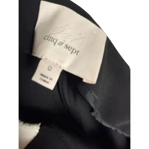 Cinq à Sept Cinq a Sept Kiana Black White Racer Stripe Ankle Zip Slim Trouser Pants Size 0