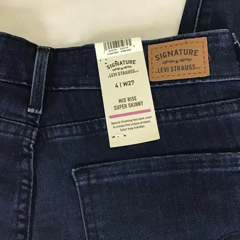Levi Strauss simply stretch Dark wash mid rise super skinny Jeans sz 4 Blue