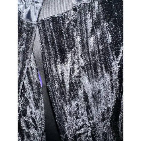 VTG Clues Collection Black Velvet Edwardian Victorian Ruffle Cropped Jacket Sz 6