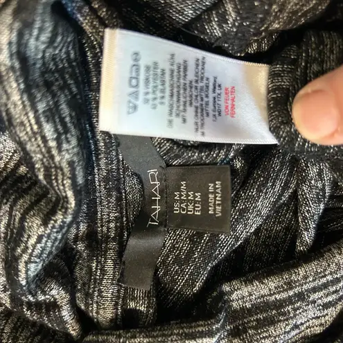 Tahari Sweater Knit Cowl Neck Womens Med Stretchy Oversized Kangaroo Pocket