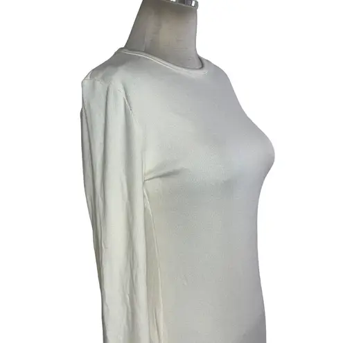 ETERNE Long Sleeve Crewneck Maxi Dress in Cream XLarge New Womens Long Column White Size XL