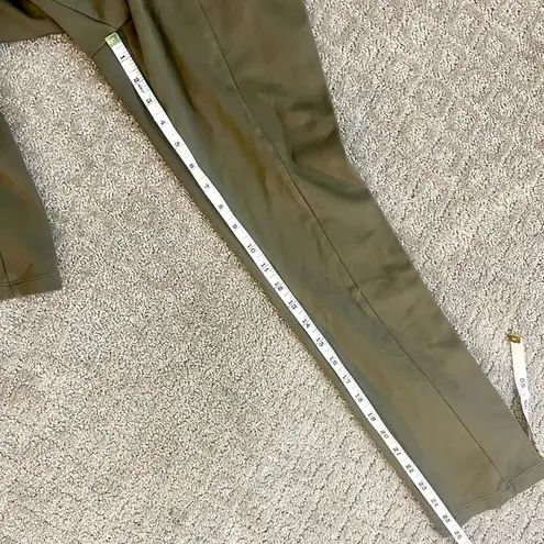 Nic+Zoe EUC Olive/Gold Seamed Leggings Stretch Pants, Size Small Petite