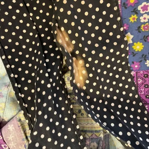 Design House Japanese cotton patchwork 70s apron pinafore house dress w/pockets. Green