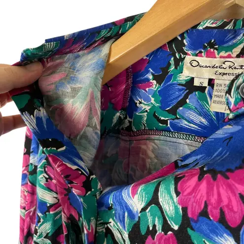 Oscar de la Renta Vintage 80s Expressions Women’s Small Floral Blouse Skirt Set