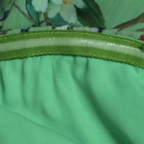 Jay Godfrey Lydia Romper Strapless Green Floral Sweetheart Neckline Chiffon 4