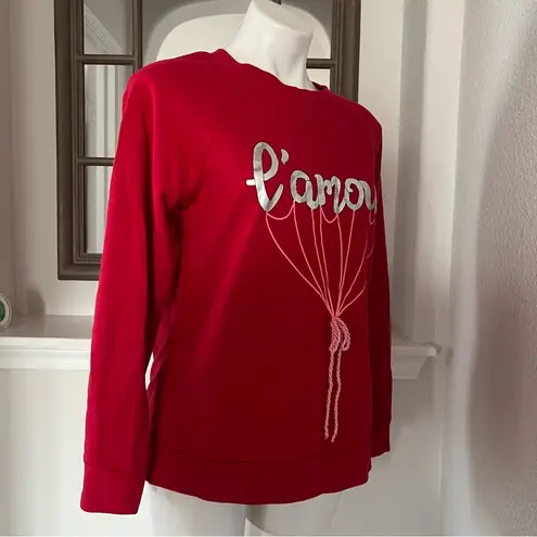 Como vintage Comp Vintage L’Amour Sweatshirt in Raspberry Red, Size L
