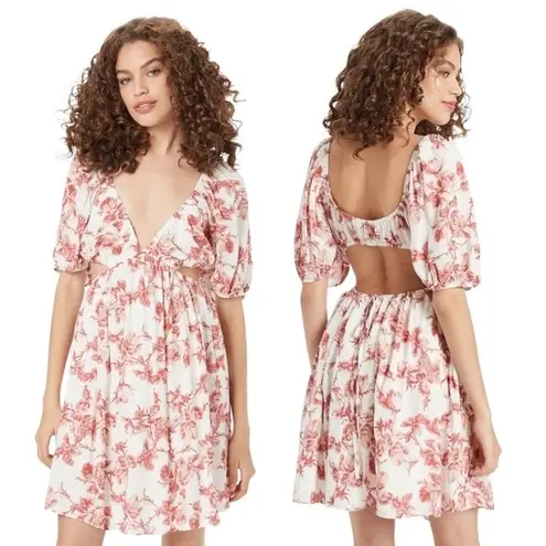 Bardot NWT Dress Eden Floral Minidress Red & White Print Women’s Size Medium NEW