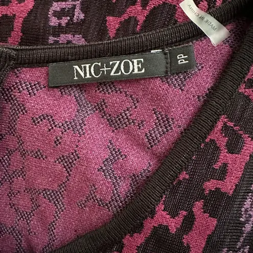 Nic+Zoe Knit Purple Black Sweater Dress Dark Preppy Goth Fall Coda Twirl