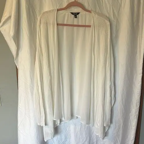 NWT Simply Vera VeraWang White “Chiffon Flyaway” Open Front Sweater Size 2X