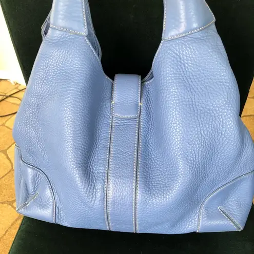 Ann Taylor Cornflower Blue leather  Large hobo bag