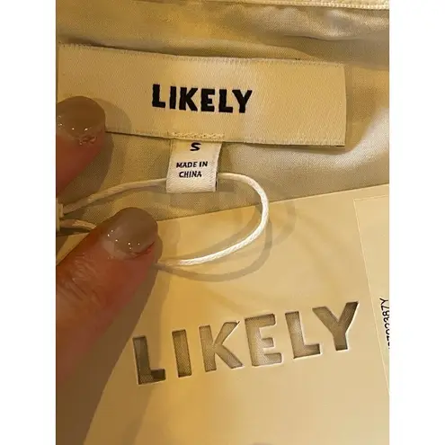 Likely Black And White Gingham Cavanaugh Puff Sleeve Cropped Corset Top Size S