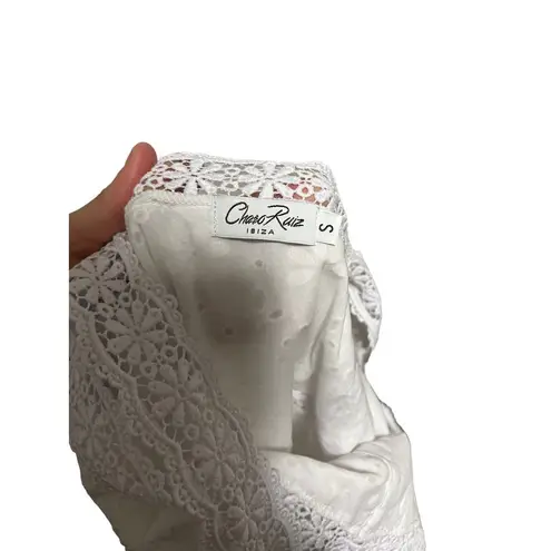 Charo Ruiz Ibiza Zuma Crocheted Broderie Anglaise Romper White
