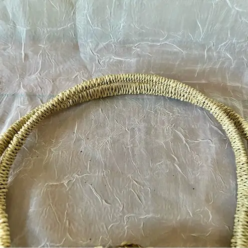 Pandafan Woven Straw Tote, Vintage Basket Mini Bag Brown