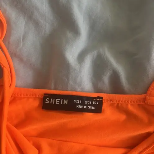 Neon, orange, crop top tank, size small Orange