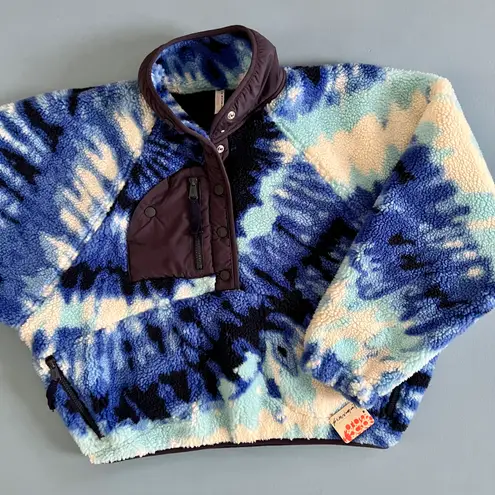 Free People Movement NWT  Rocky Ridge Ocean Tie Dye Combo Fleece Pullover Jacket