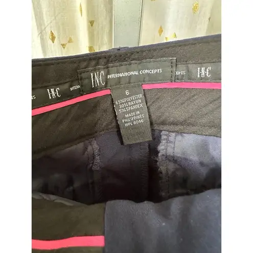 NWT INC International Concepts Women's Style 74132 Navy Wide Leg Trousers 6 Blue