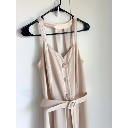 Joseph Ribkoff Vintage 90s Beige Nude Formal Jumpsuit Size 6 | Elegant Cocktail Evening