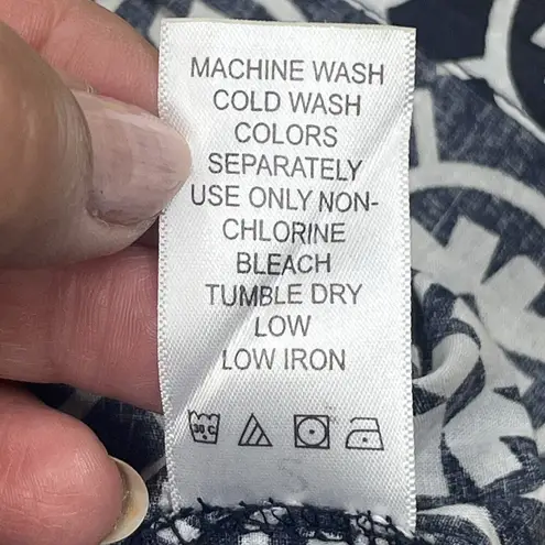 Woman Within Tunic Top Women’s 1X 22/24 Black White Embroidered Boho Cottagecore