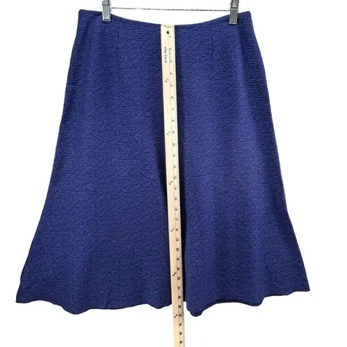 CAbi  Skirt Womens Size 4 Patriot Blue Textured Tulip Midi Skirt Flare Stretch