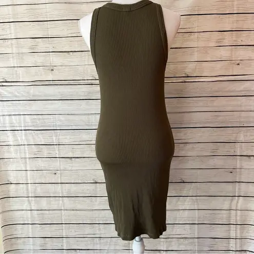 MONROW Scoopneck Tank Dress in Hunter Size Large Green