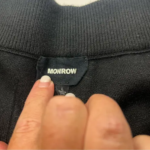 Monrow Soft Knit Cuffed Jogger Womens Size Large Black Pockets Stretch Pull