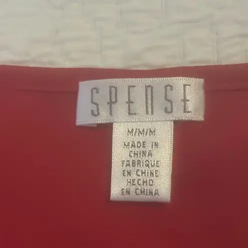 Elegant Red Women's Top with Black Trim Size M