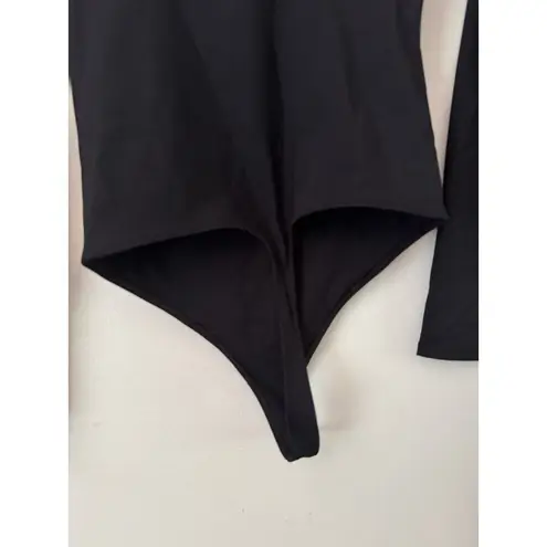 Open Edit NWT  Black Long Sleeve Thong Bodysuit Women’s Size Small - Image 4
