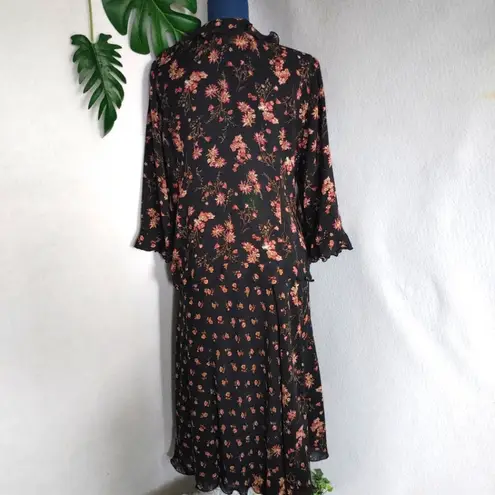 Emma James 2pc Flowy Floral Blouse Top and Skirt