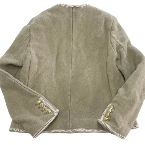 Dunst Jacket Womens X Small Beige Tweed Boucle Gold Button Blazer Wool Size XS