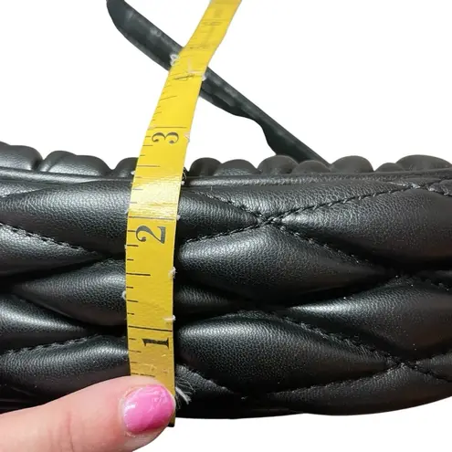 Badgley Mischka Black Vegan Leather Crossbody Bag Quilted Designer Adjustable