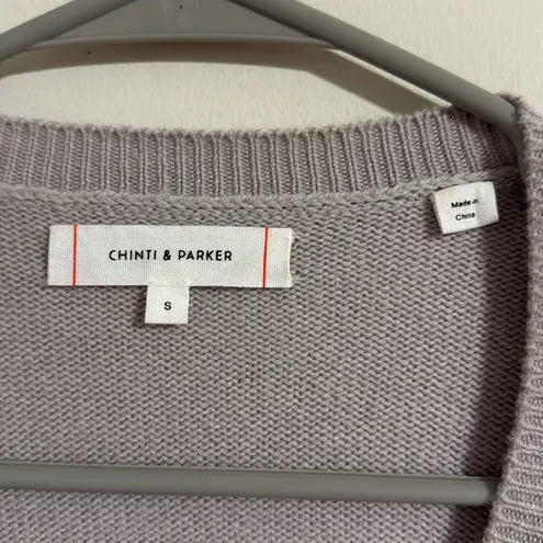 Chinti & Parker Verona Wool & Cashmere Blend Cardigan Small pre owned stripe Gray