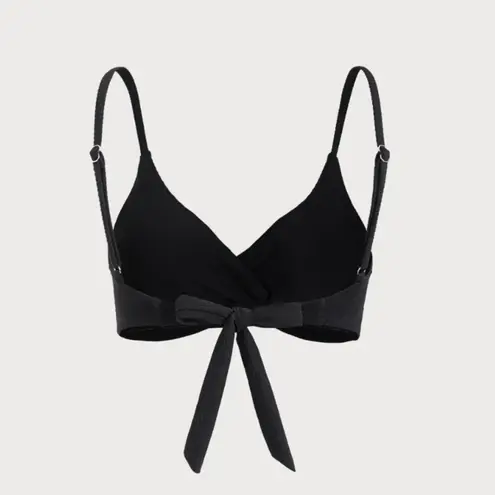 Berlook Black Ribbed Twist Knot Bikini TOP ONLY 17 Size XL